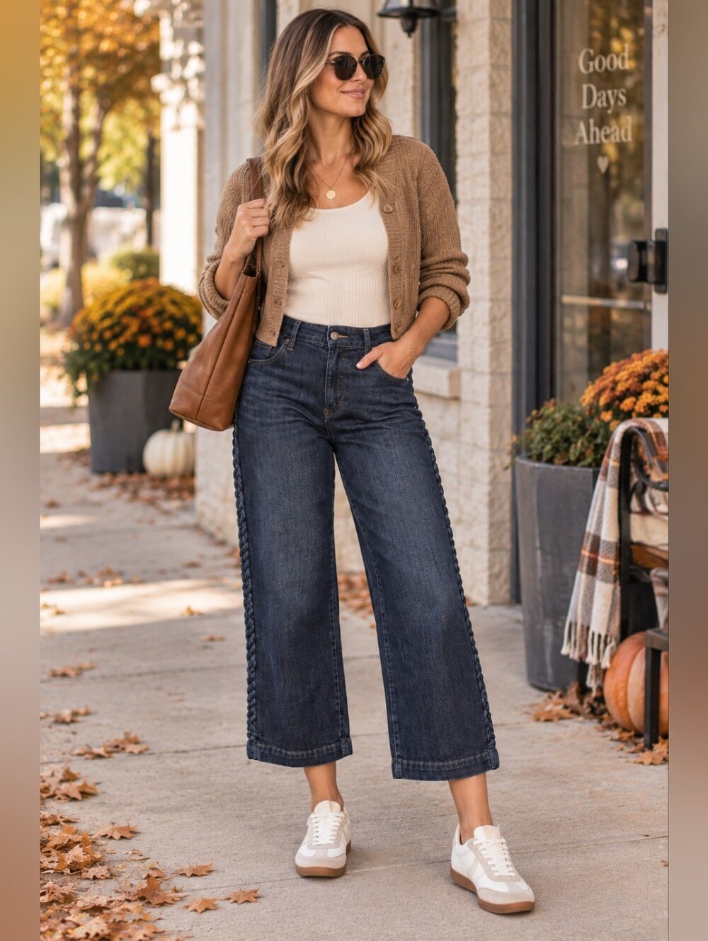 Judy Blue Women's Wide Leg Ankle Jeans Braided Deep Dark Cottagecore Various NEW